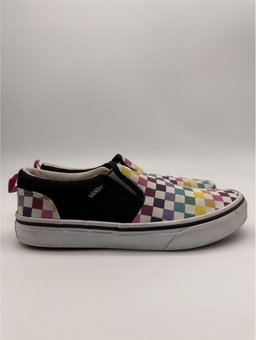 Vans Classic Slip-On Rainbow Checkerboard Girls‎ Size 4 Womens 5.5 Skate Shoe